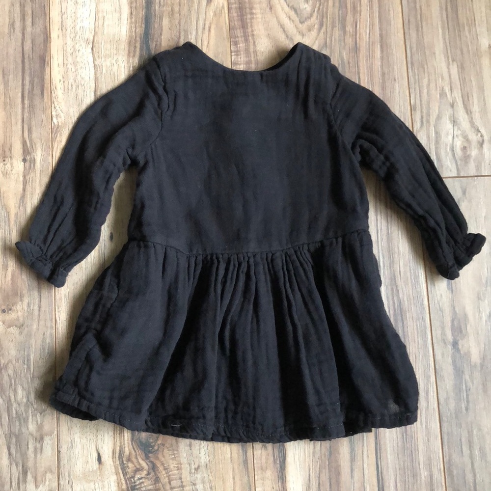 H&M Cotton gauze Muslin Linen Dress wood buttons
